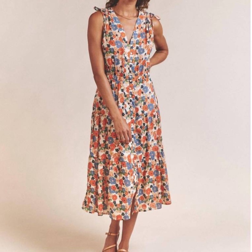 NWT Trovata Birds of Paradise Rae dress in Marina floral pattern, size XS